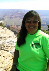 Dee Cajiuat sports her Modesto Marathon shirt at the Grand Canyon on vacation last month.